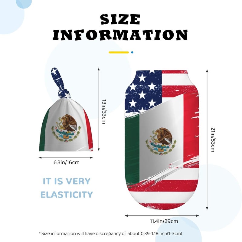 Figtihw American Flag with Mexican Flag Swaddle Blankets Newborn Receiving Blanket Baby Swaddle Wrap Soft Sleeping Sack for Baby Girls Boys - Image 5